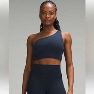 One-Shoulder Black Sports Bra